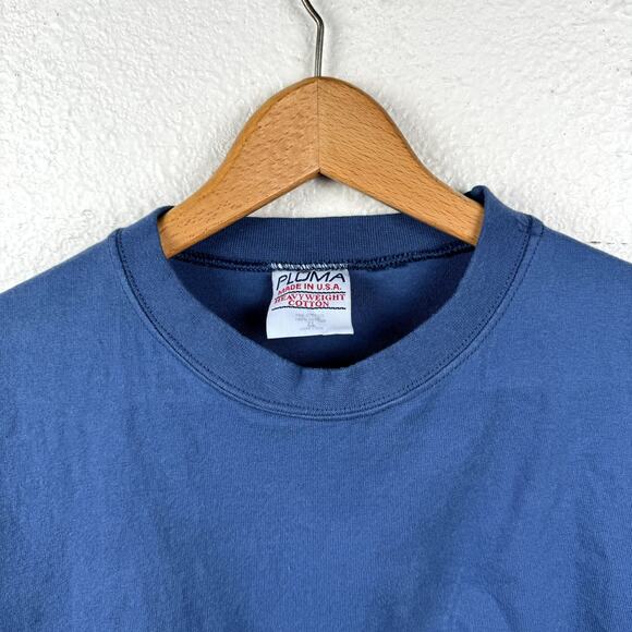 Vintage Pluma Shirt Sz XL Blue Heavyweight Cotton Short Sleeve Crewneck USA 90s - Picture 2 of 5